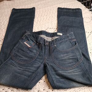 Rare Warner Bros Label Diesel Industry 27 x 34 Italy Made Jeans‎ Med Wash Prop